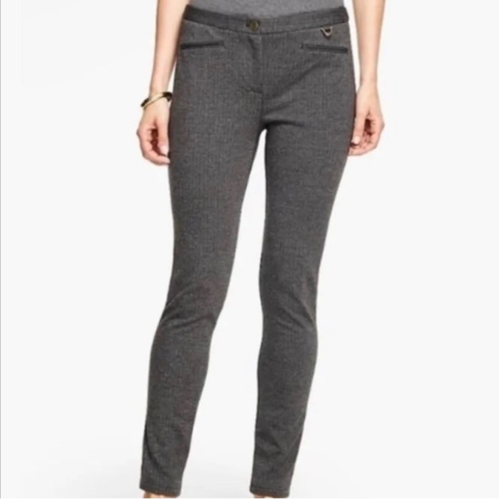Talbots Dalton Skinny Leg Ankle Length Slim Fit Gray Herringbone Riding Pants-12 - Picture 13 of 13